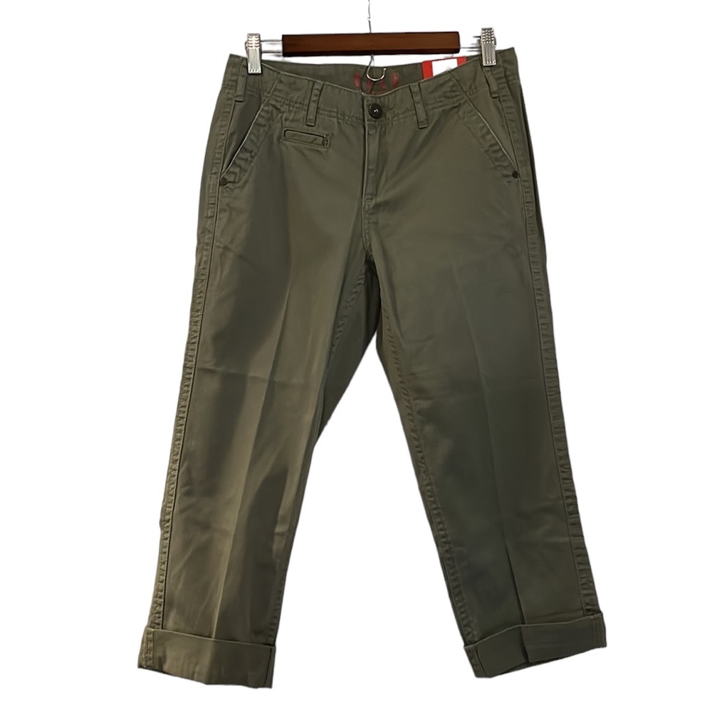 ELLE OLIVE CHINO CITY CHIC CROPPED PANTS GREEN SIZE 4 NEW WITH TAGS